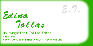 edina tollas business card